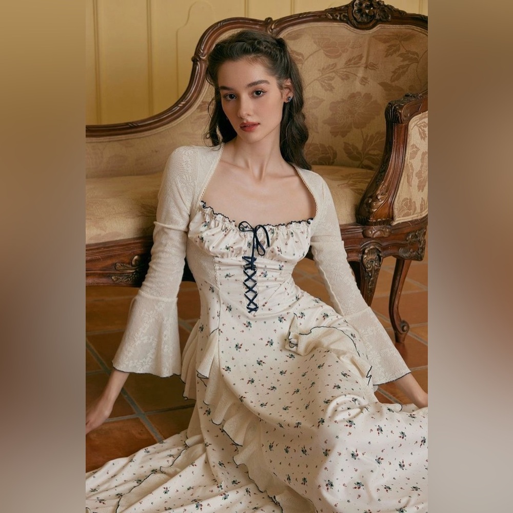 Lacemade Floral Ruffle Maxi Dress